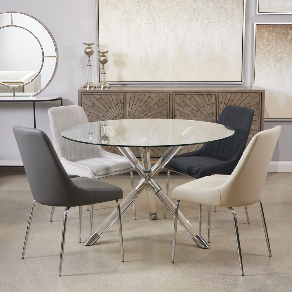 Paloma Dining Table: Silver